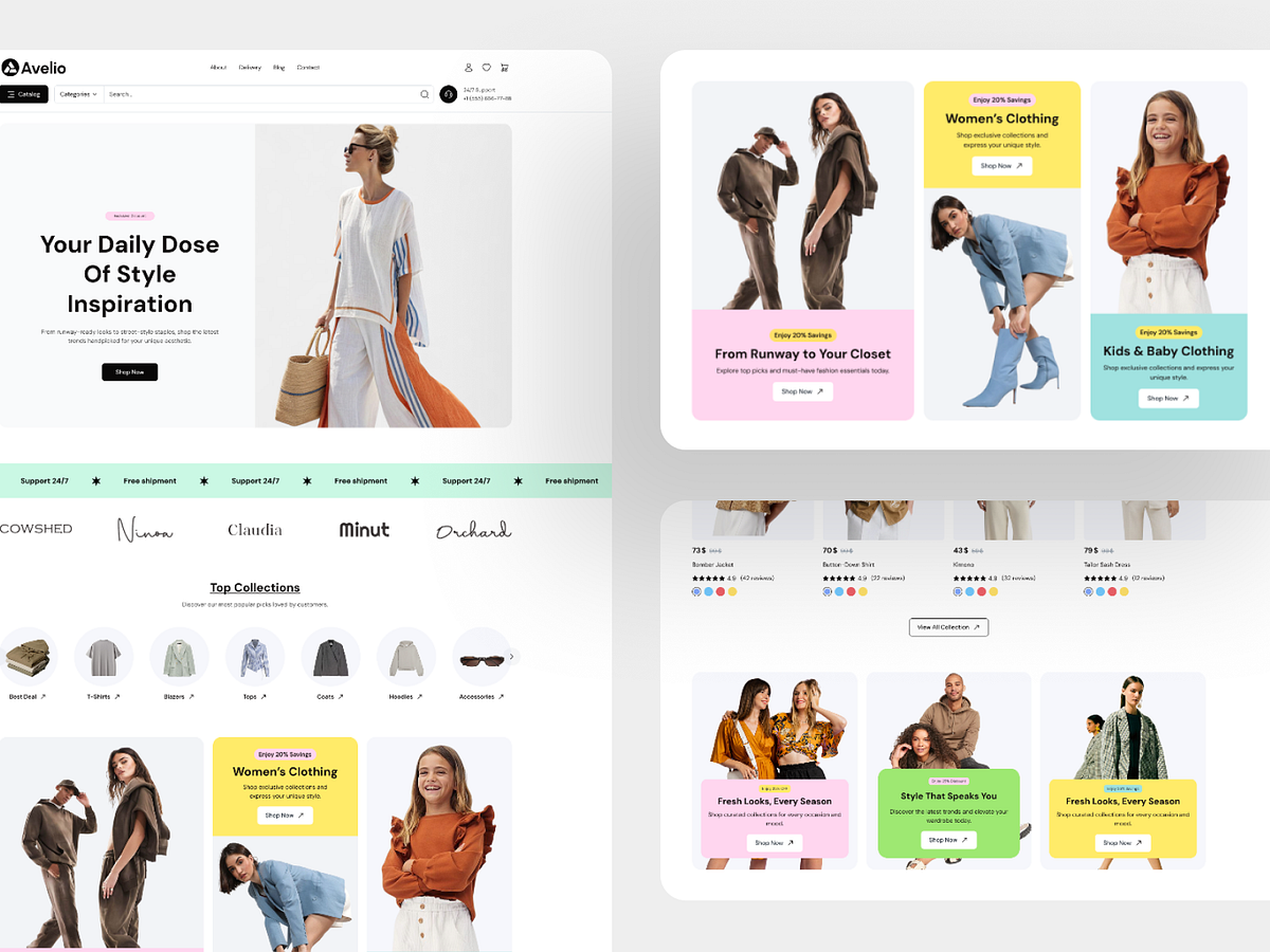Avelio — Modern Fashion eCommerce Website ✨