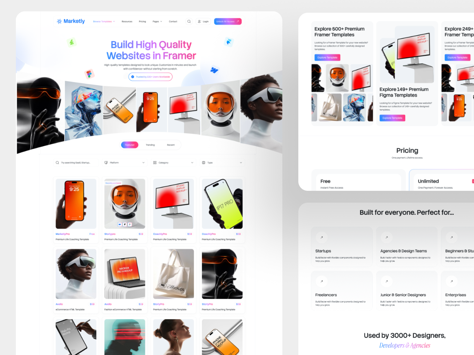 Marketly Marketplace: Responsive Ecommerce Website Template by Tauhid Hasan — Framer Marketplace