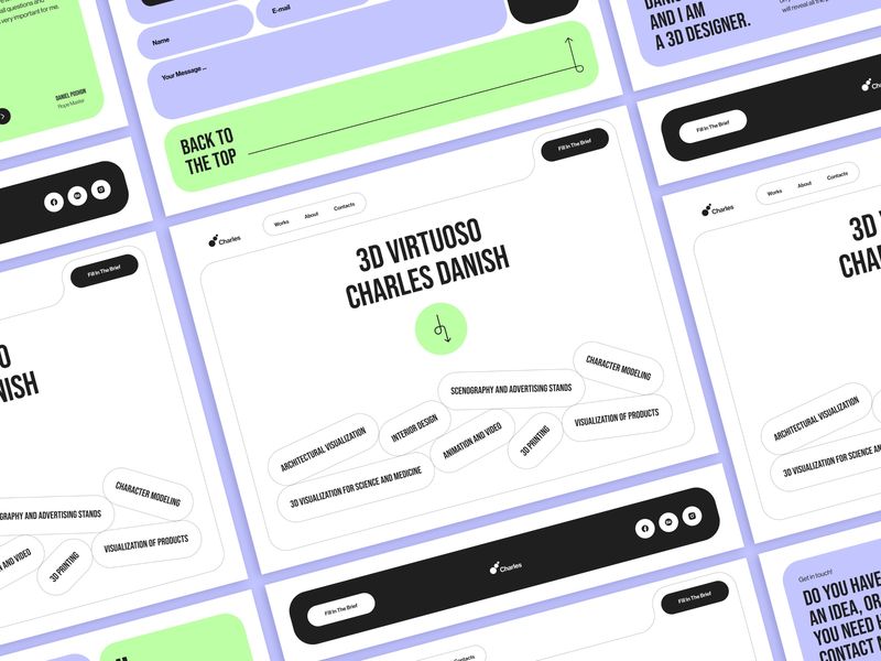 A Bold Portfolio Landing Page for a 3D Artist