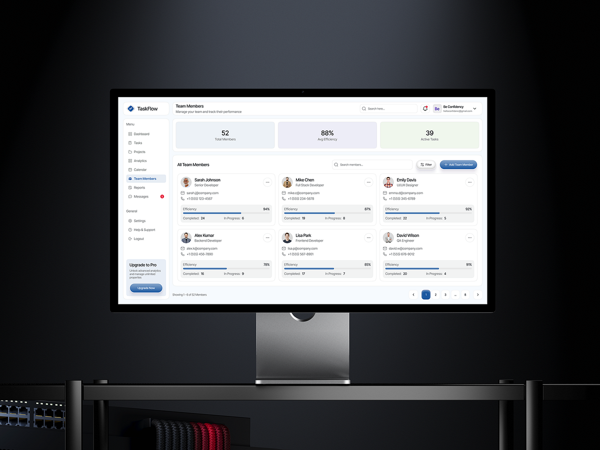 TaskFlow - Team Management & Performance Dashboard UIUX Image 2