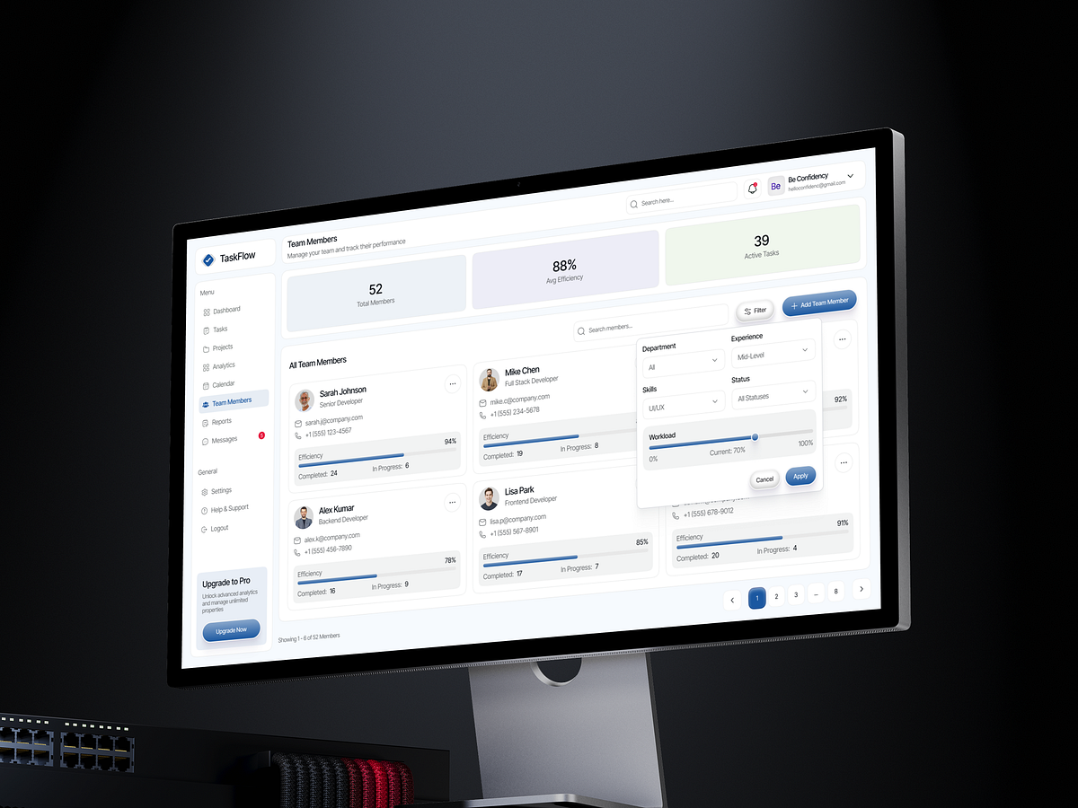 TaskFlow - Team Management & Performance Dashboard UIUX Image 4