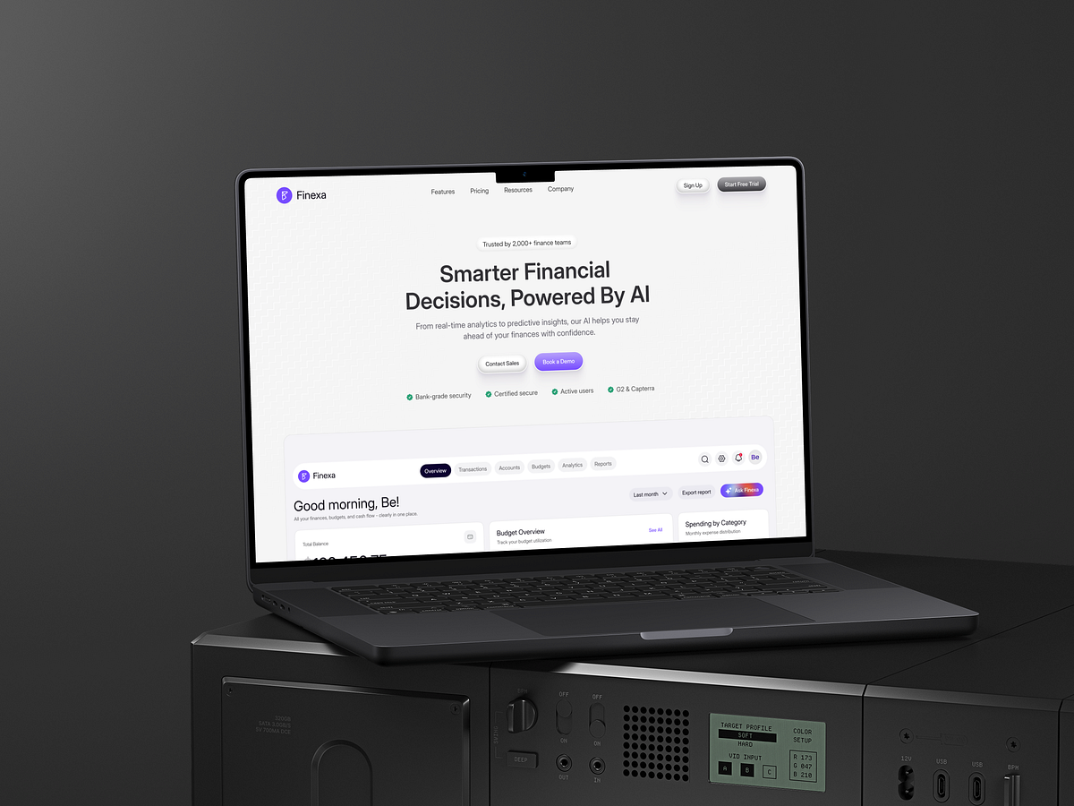 Finexa – AI Finance Platform Landing Page Image 1