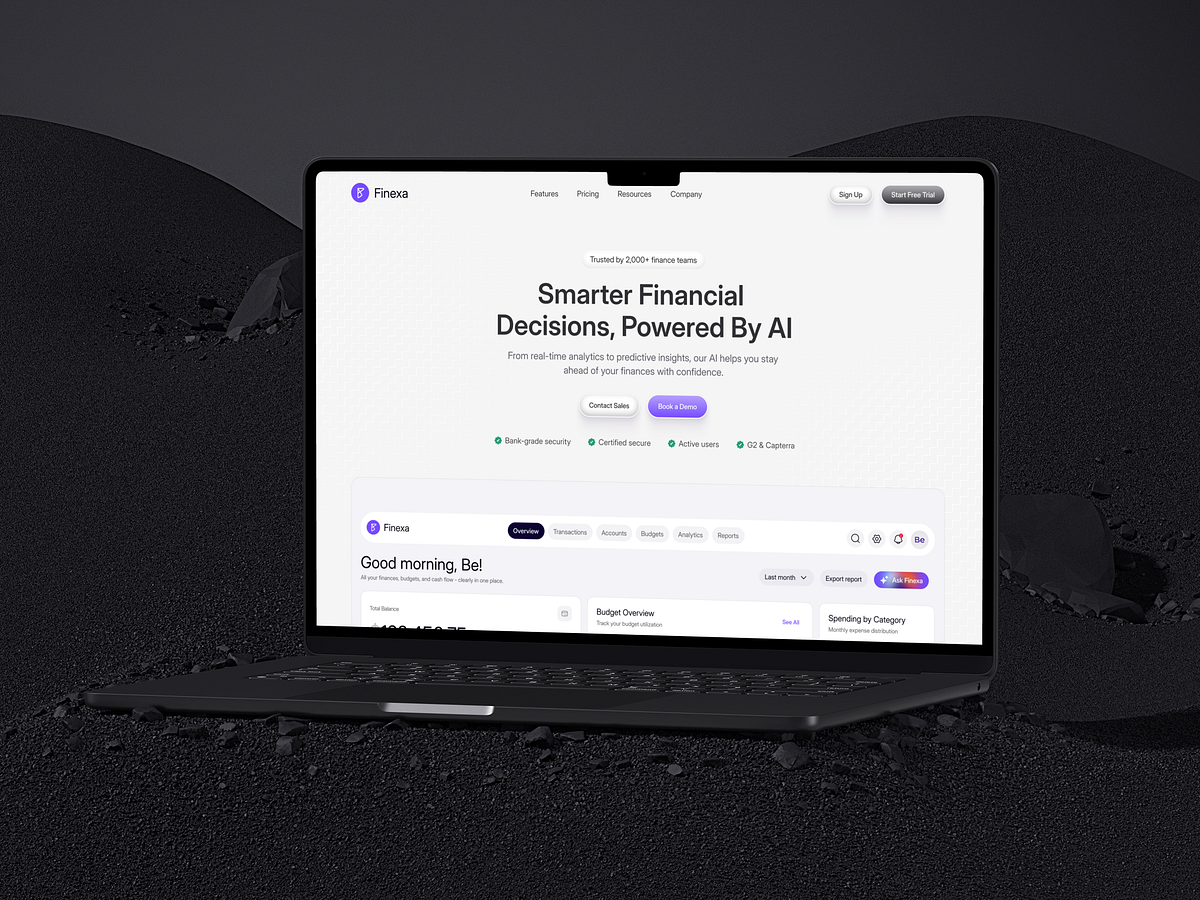 Finexa – AI Finance Platform Landing Page Image 2