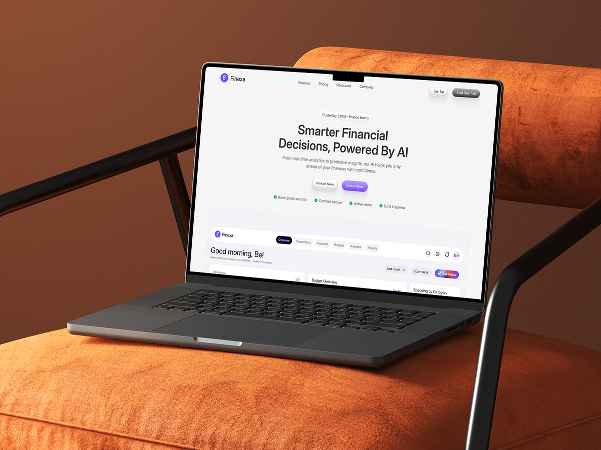 Finexa – AI Finance Platform Landing Page Image 4