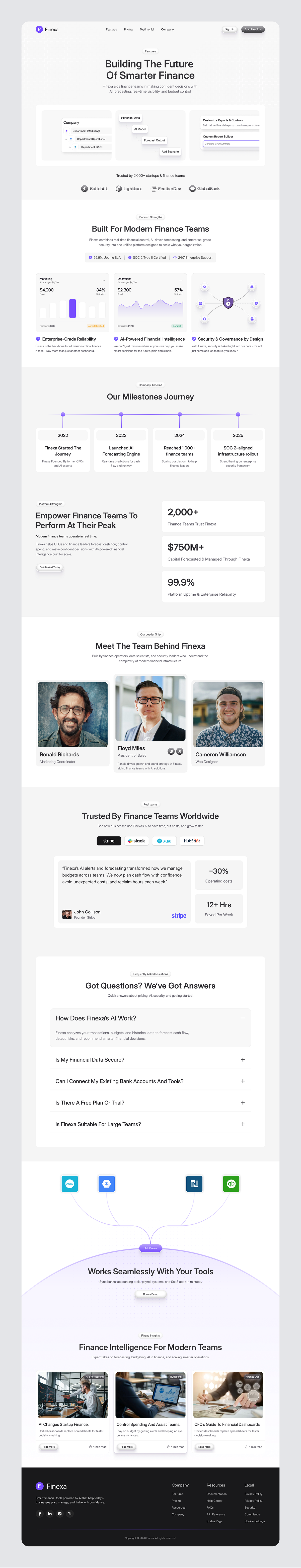 Finexa – Company Page UIUX Design | SaaS Image 4