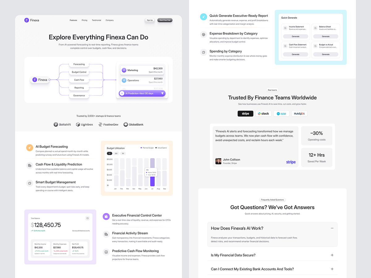 Finexa – Features Page UIUX Design | SaaS | Image 0