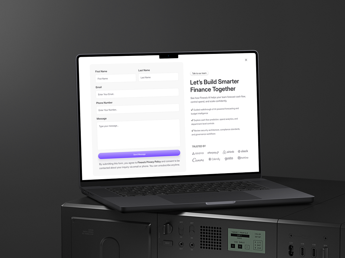 Finexa – Contact Sales Modal