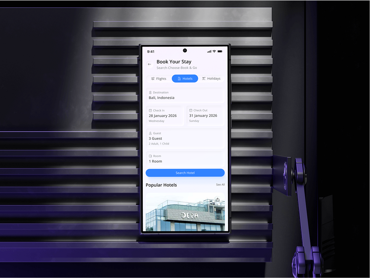 Travel Booking Mobile App UIUX Design Image 1