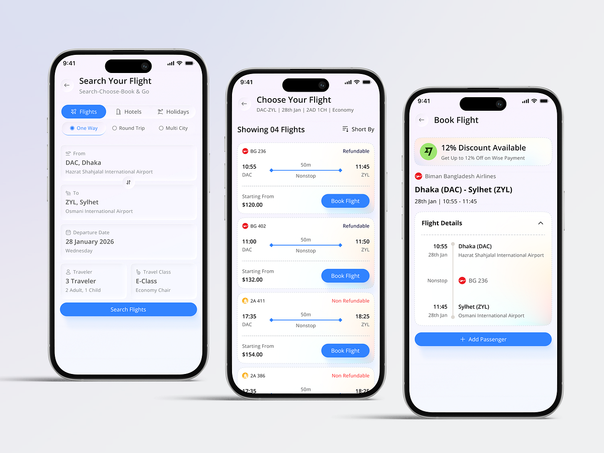 Travel Booking Mobile App UIUX Design