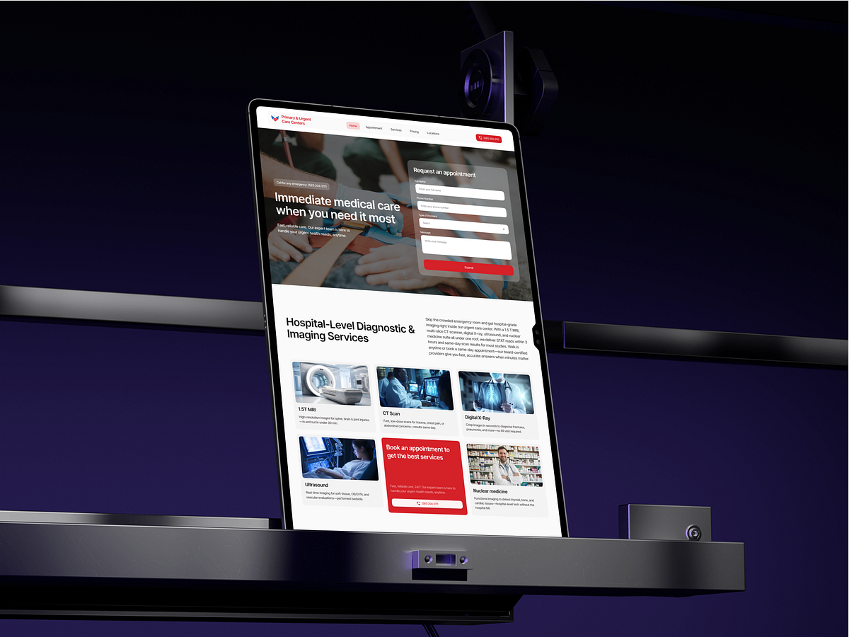 Urgent Care Center Website Redesign – Landing Page Image 3