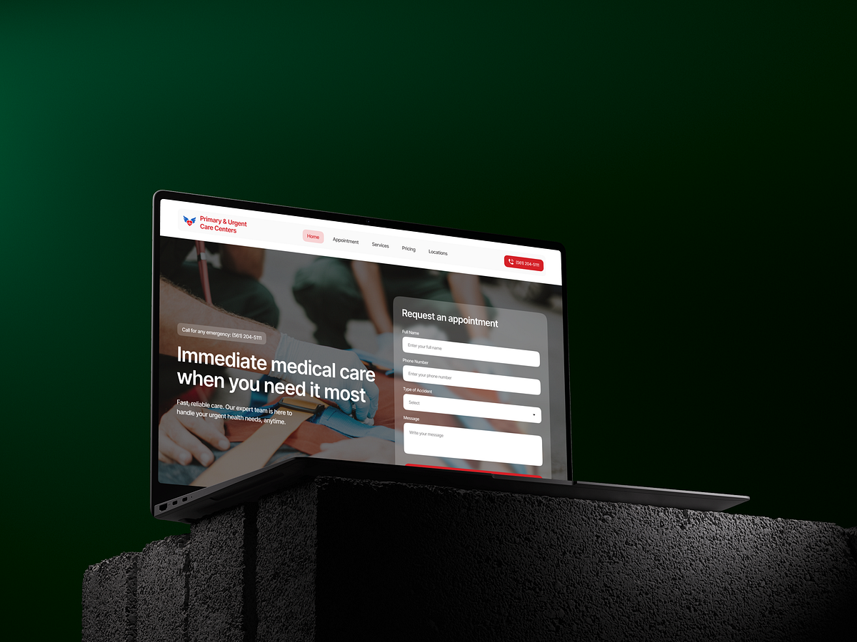Urgent Care Center Website Redesign – Landing Page Image 5