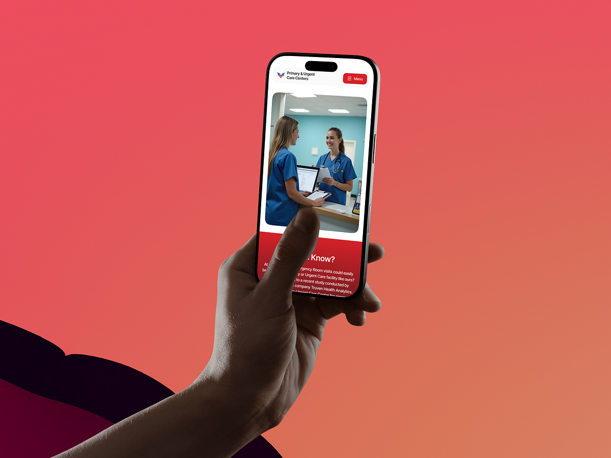 Urgent Care Center Website – Appointment Page Redesign Image 1