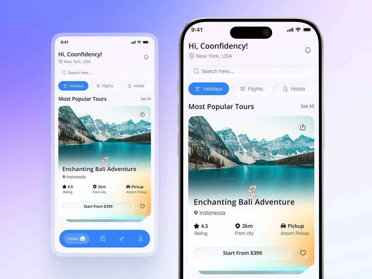 Travel App UIUX — Holiday & Tour Booking Experience
