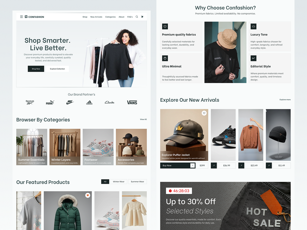 Confashion – Fashion E-commerce Website UI/UX Design