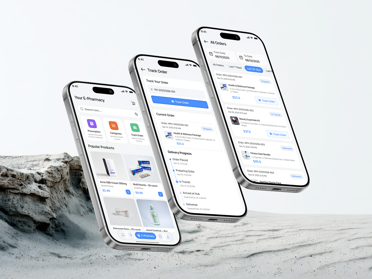 Healthcare Mobile App UIUX Design | E-Pharmacy Image 1