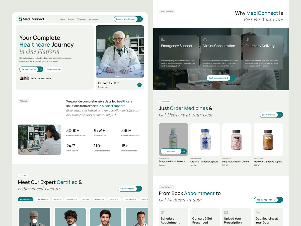 Healthcare Platform Website UI/UX Design