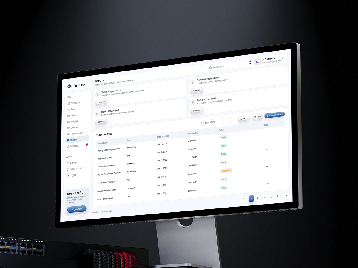 TaskFlow- Reports & Custom Report Builder Dashboard Image 2