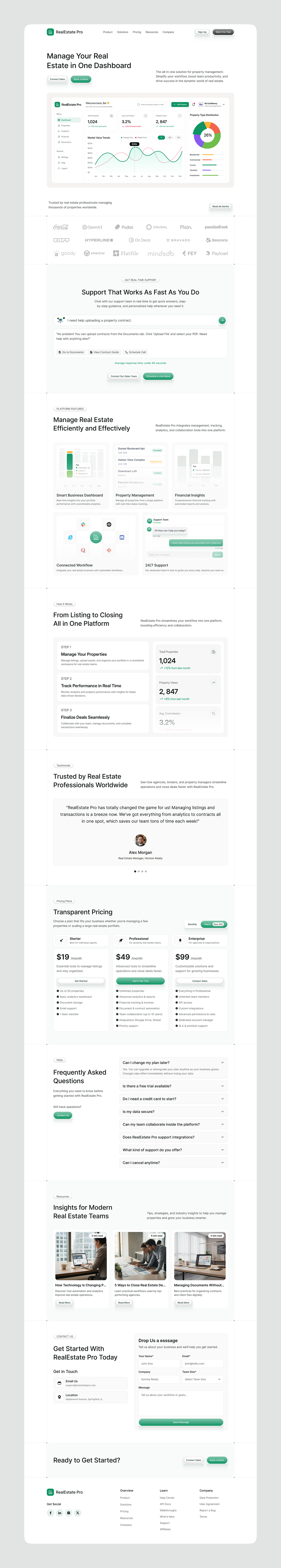 RealEstate Pro — Property Management SaaS Website UI/UX | SaaS Image 4