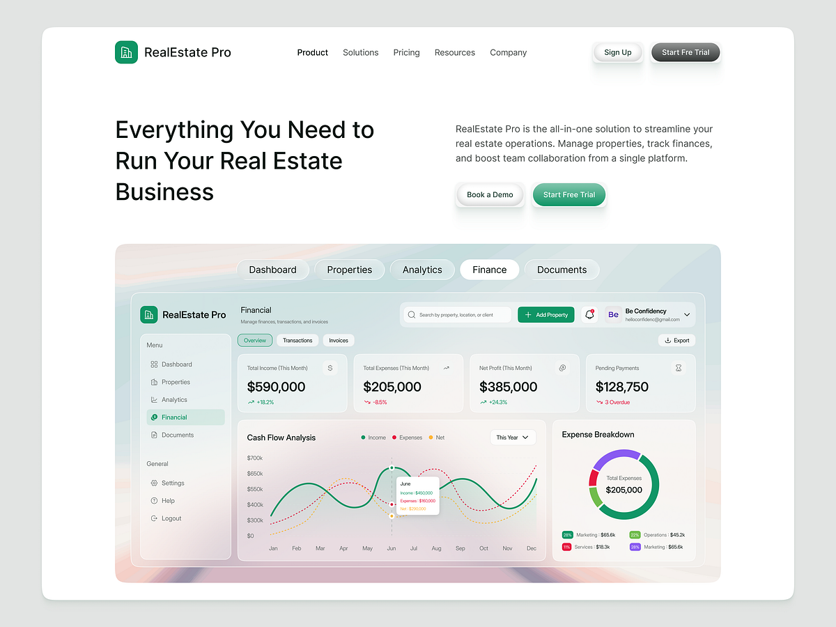 Property Management SaaS Website UI/UX | Product Overview