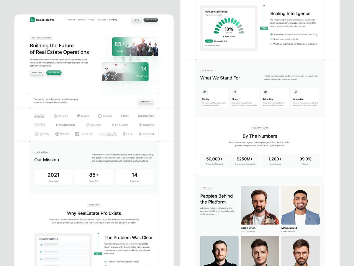 RealEstate Pro → Company Overview & Brand Story | SaaS Website