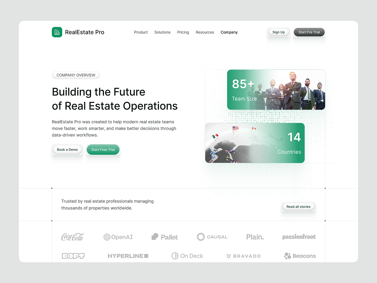 RealEstate Pro → Company Overview & Brand Story | SaaS Website Image 0