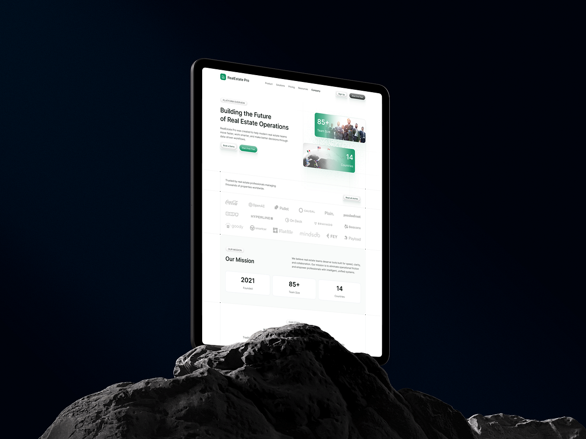 RealEstate Pro → Company Overview & Brand Story | SaaS Website Image 2