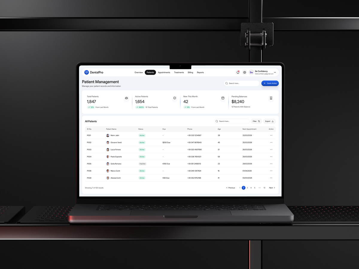 DentalPro - Patient Management Dashboard UIUX Image 0