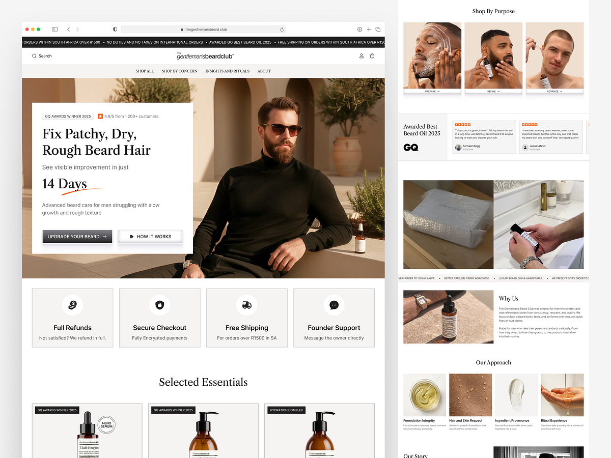 The Gentleman’s Beard — Home Page Redesign