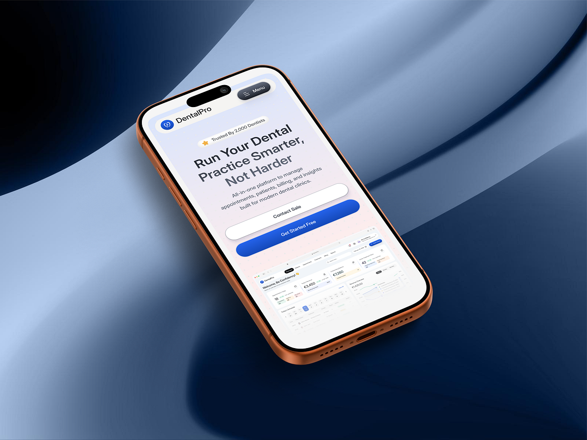 DentalPro — SaaS Landing Page Hero Section Image 1