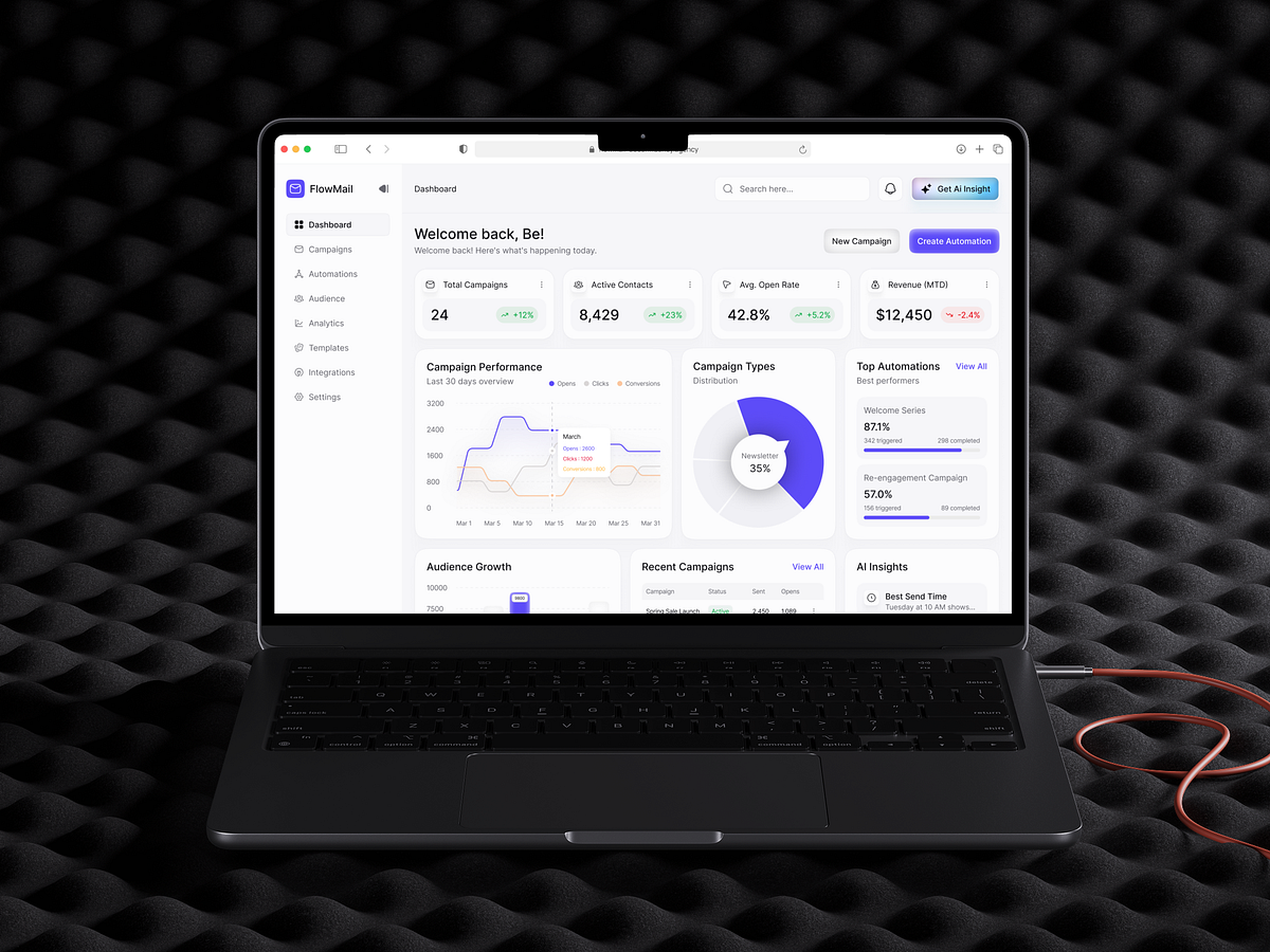 Email Marketing SaaS Dashboard UIUX Image 2