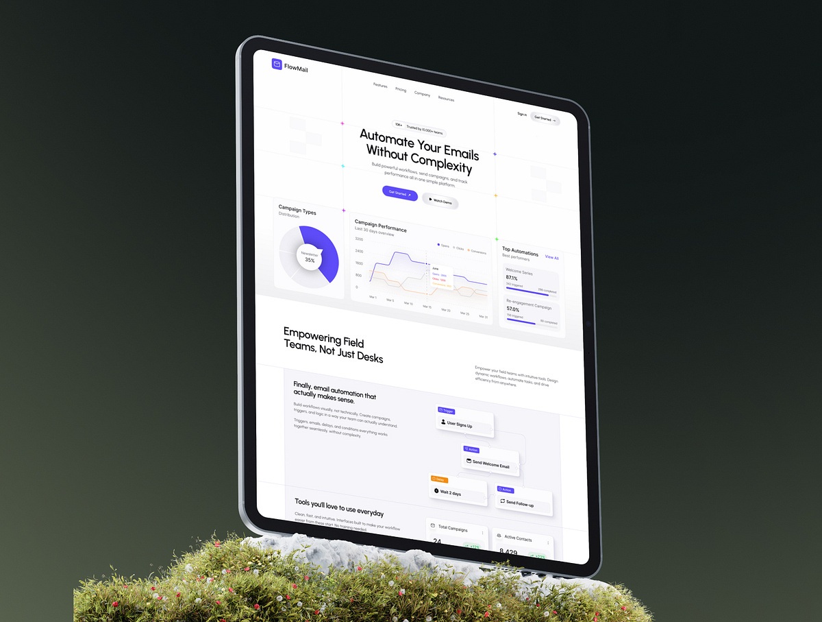 Email Marketing SaaS Landing Page Design | Automation UIUX Image 3