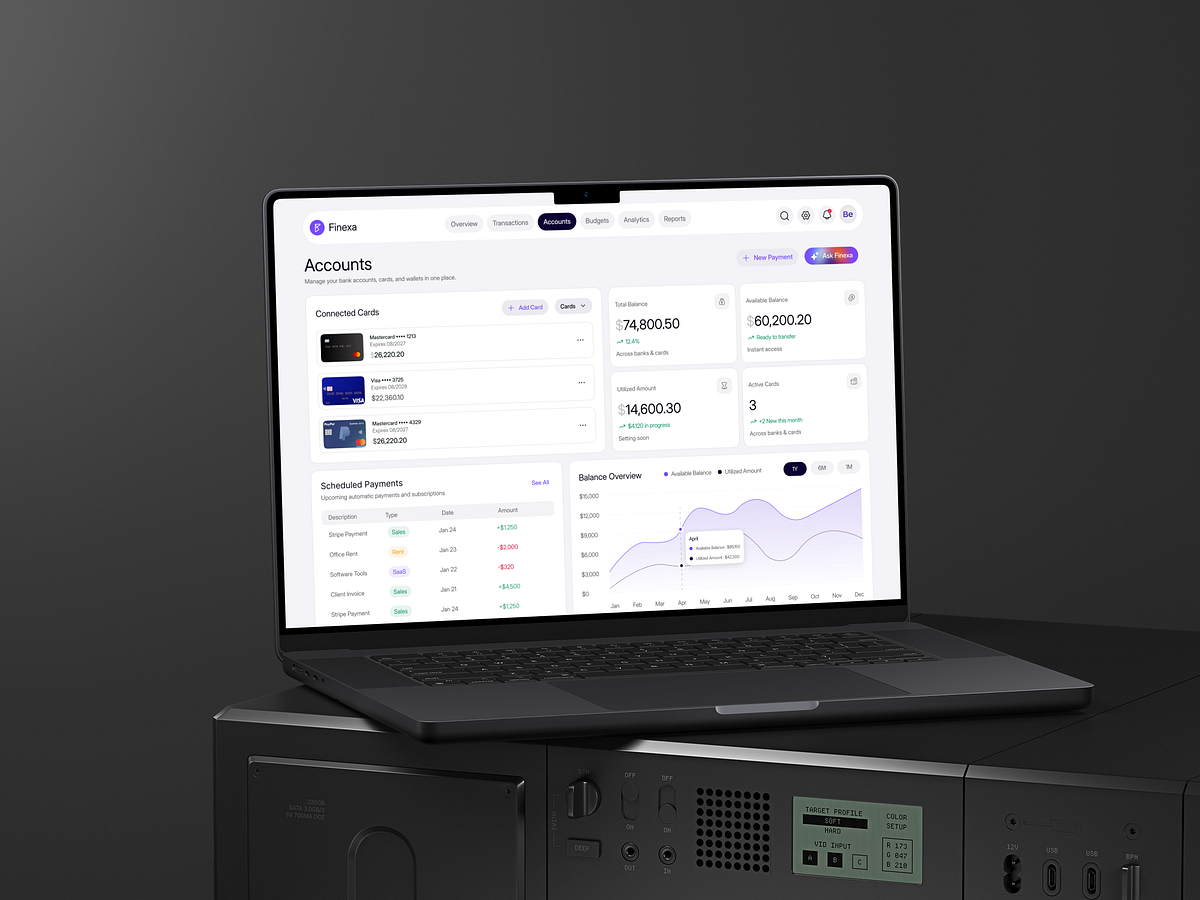 Finexa – Accounts Dashboard UIUX Design Image 1