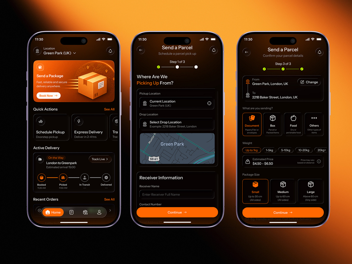 Courier Delivery Mobile App UIUX Design | Parcel Tracking