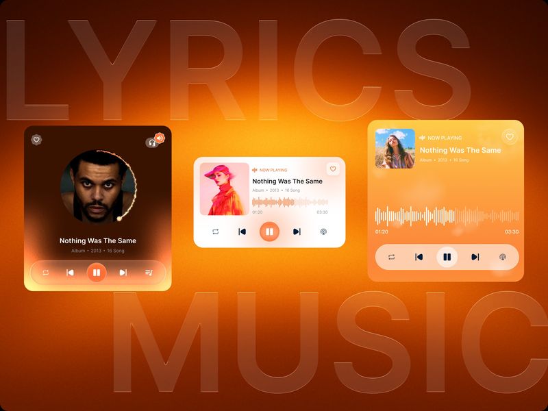 Music Player UI Concept  Bold Glassmorphism Interface