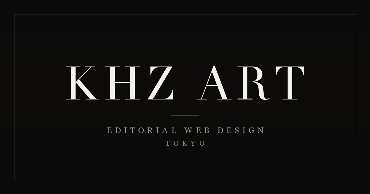KHZ ART — Tokyo studio, dark editorial portfolio