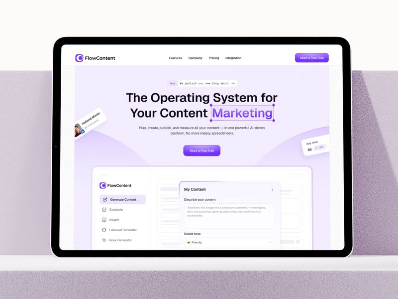 FlowContent — Content Marketing SaaS Template