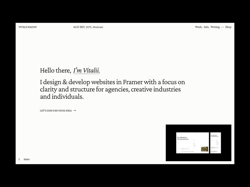 Vitalii Radov — Digital Designer & Framer Developer