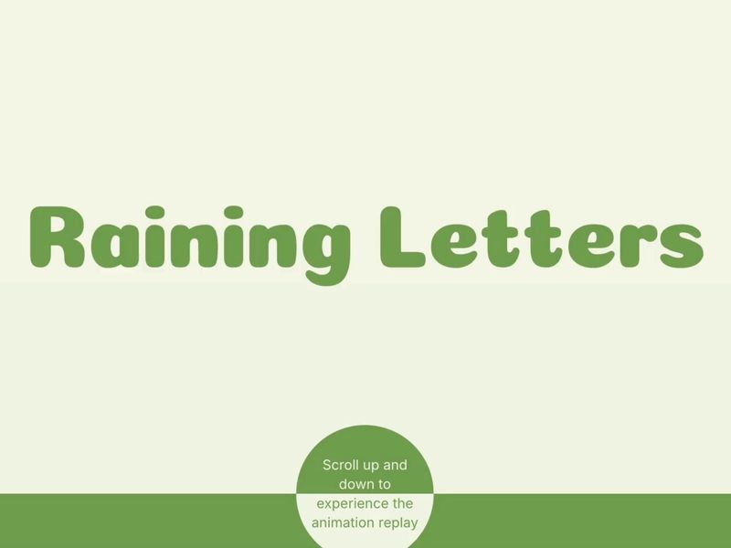 Raining Letters Text Animation 🌧️ 