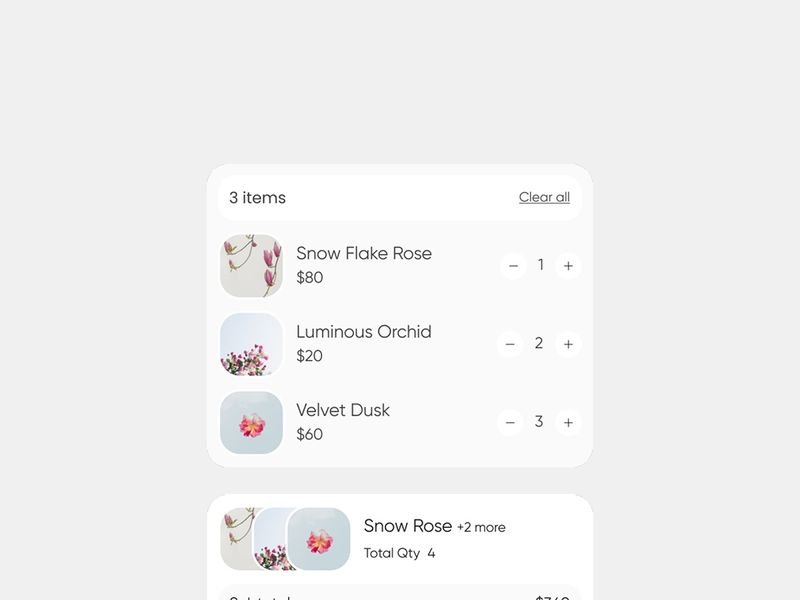 Shopify e-commerce cart 🌼