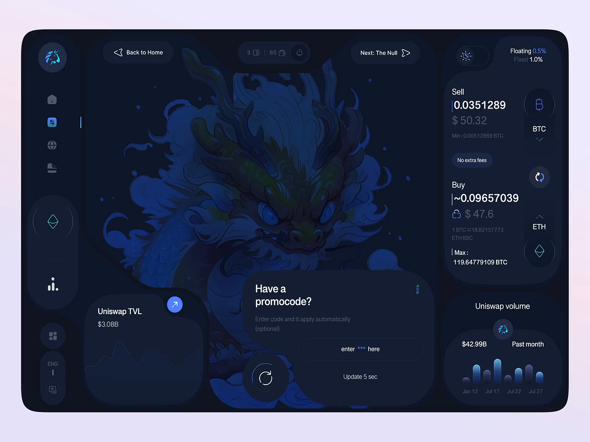 Uniswap Decentralized Exchange DEX Website Animation