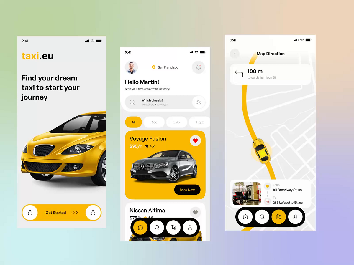 RideCap – Smooth Taxi App UI Animation Image 0