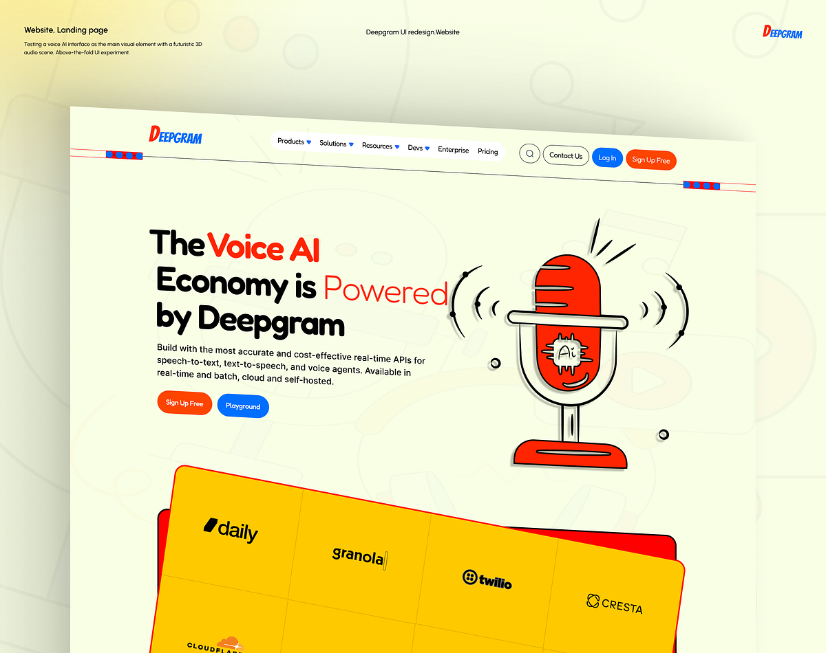 Building the Future of Voice AI — Landing Page UI Image 0
