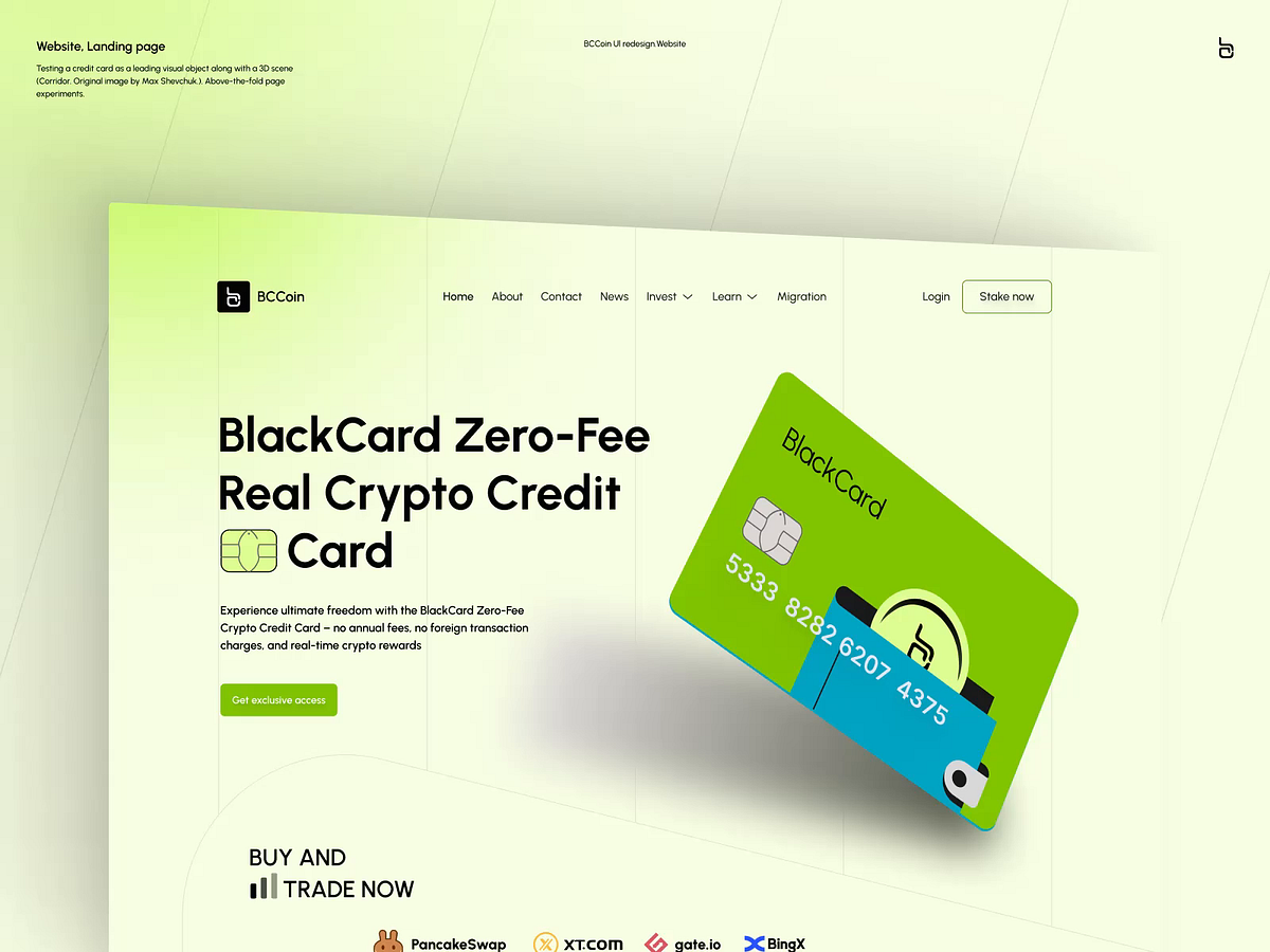BlackCard Landing Page Design