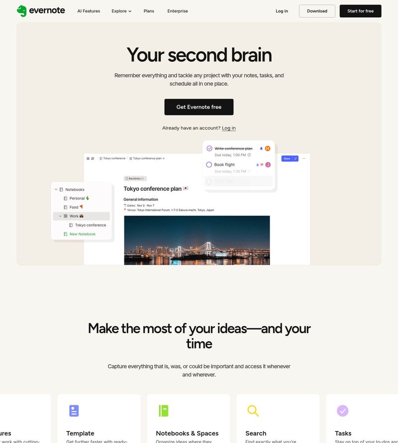Screenshot taken from evernote.com