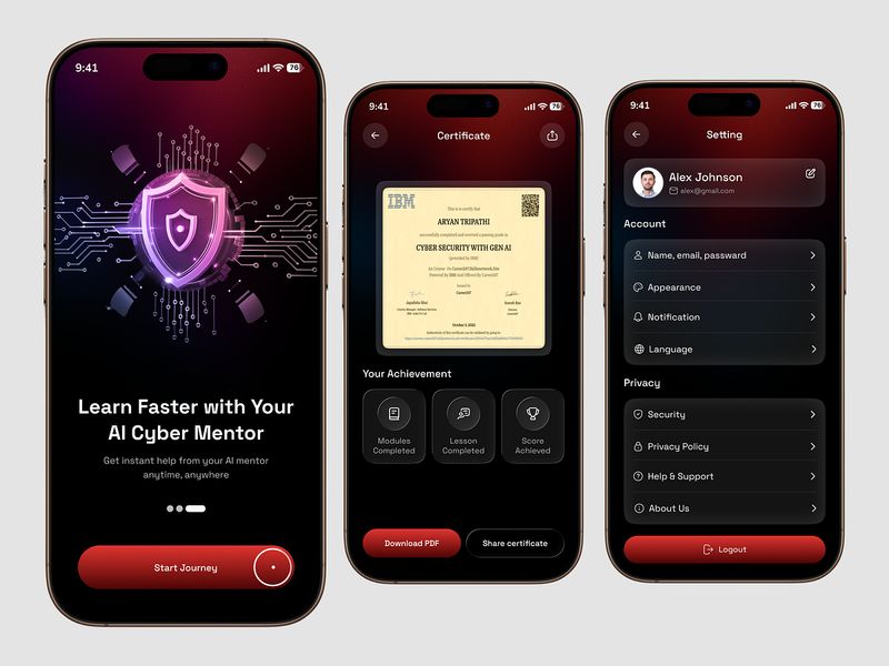 AI Cybersecurity Learning App AI Mentor, Courses & Certification