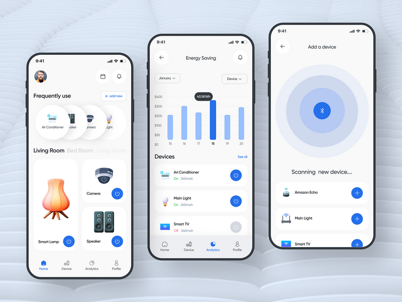 Smart Home Mobile App Interface by Mostafizur Rahaman