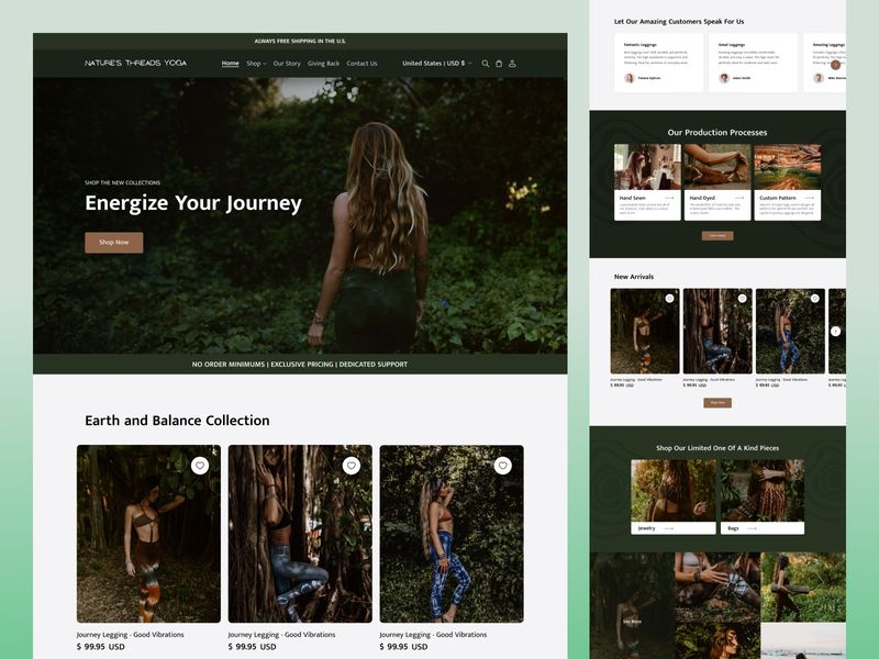 Yoga & Activewear E-Commerce Website UI Design