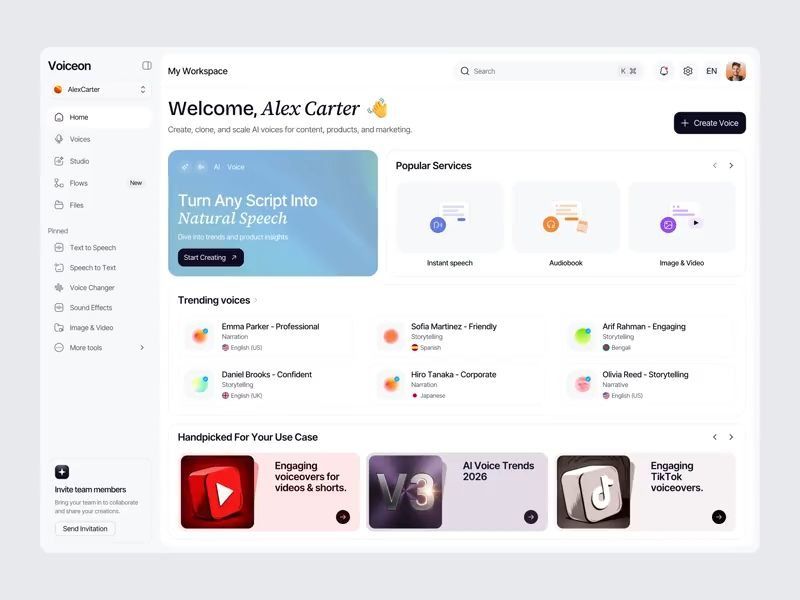 AI Voice SaaS Dashboard Design
