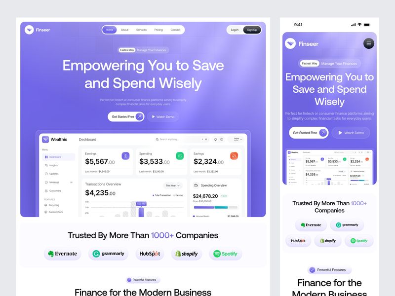 Finance SaaS Landing Page