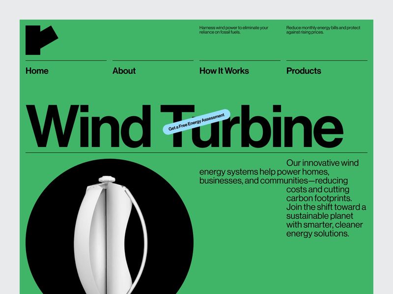 Wind Turbine Sales & Service Website Header Design